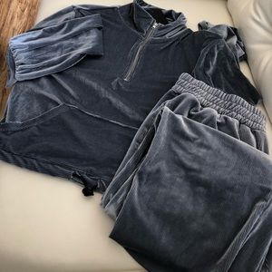 Ice Blue Velour sweatsuit